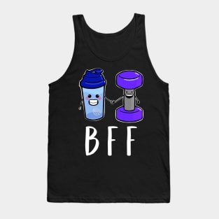 BFF Cute Protein Shaker And weights Tank Top